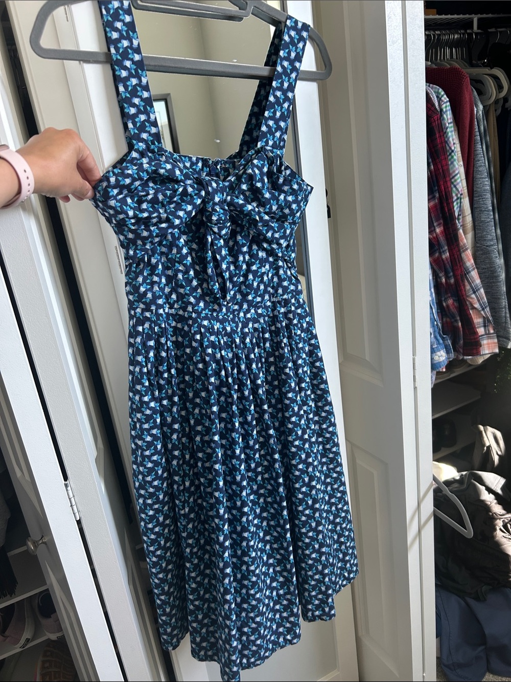 Kentucky Derby Vineyard Vines Navy Dress with Teal & White Mint Julep Print
